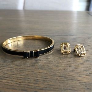 Kate Spade Take a Bow bracelet and stud earrings